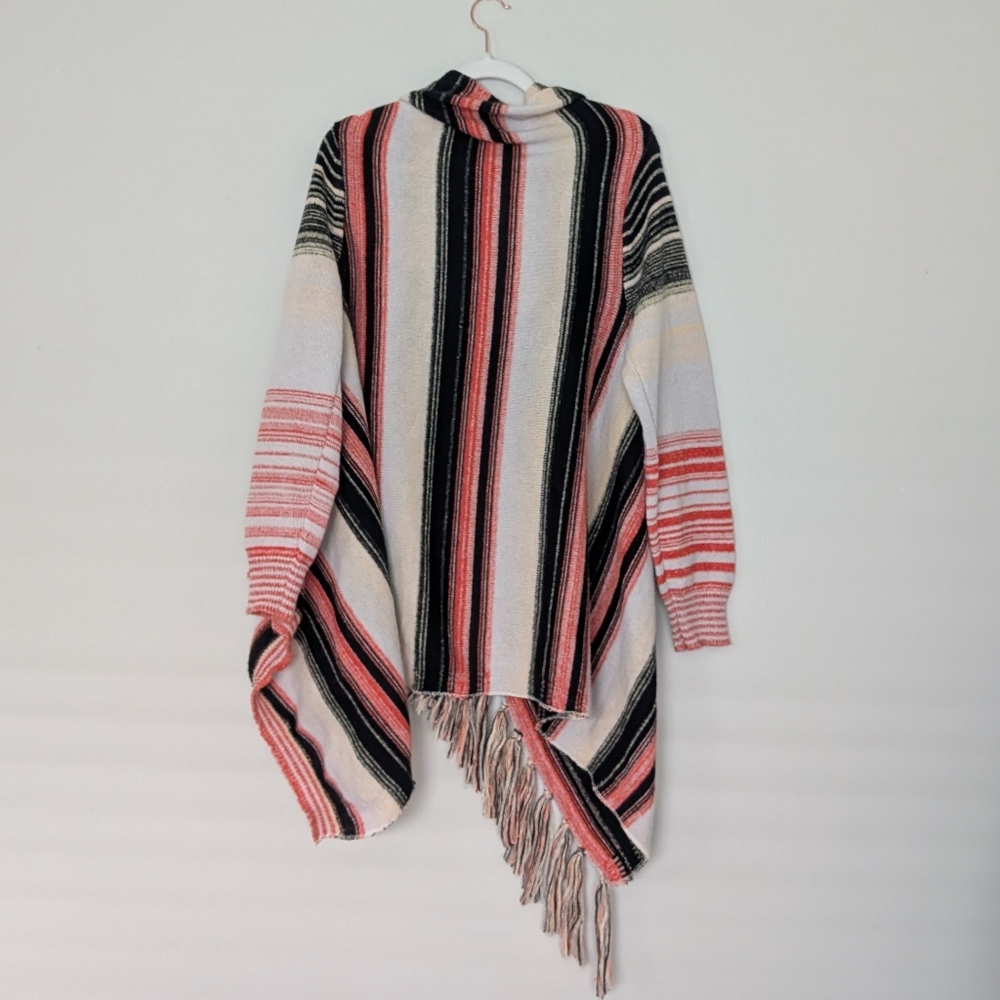 Wicked AF Manon Striped Multicolor Women's Tassel Hem Cardigan L - Picture 6 of 8